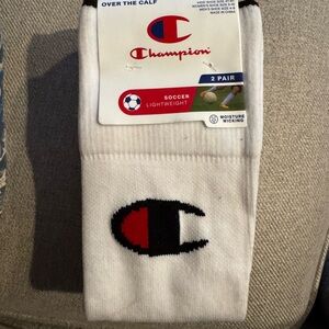 Champion White Over the Calf Athletic Socks